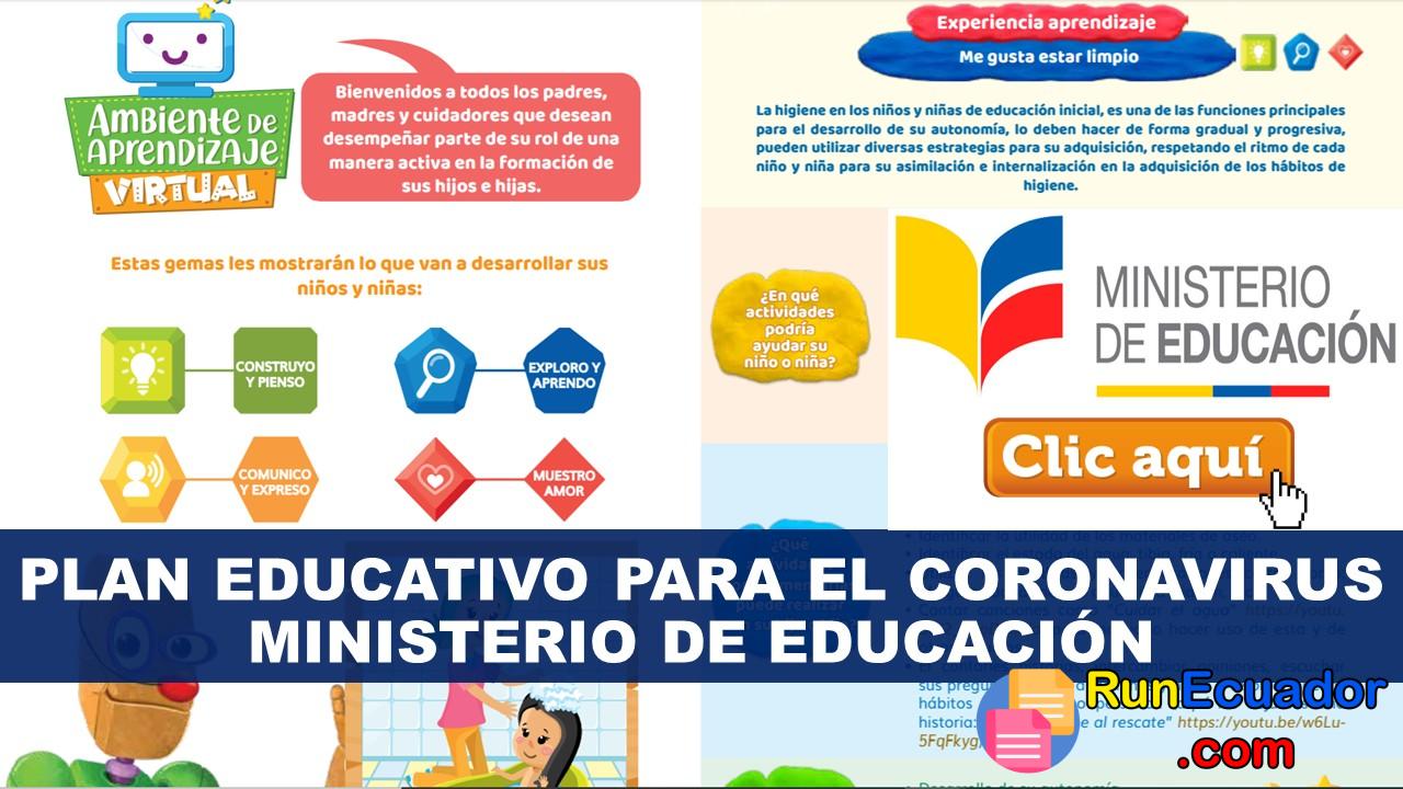 Plan Educativo para el Coronavirus Ministerio de Educación ✅