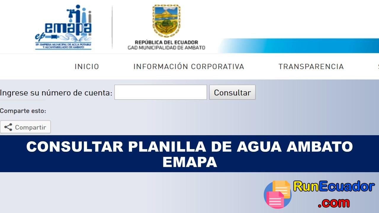 Planilla de Agua en Ambato