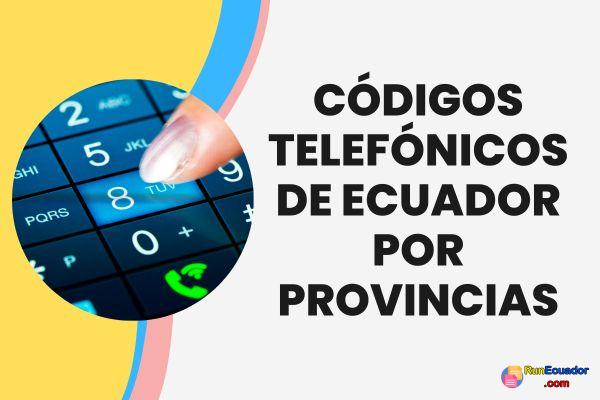 Ecuador Code Number Códigos Telefónicos de Ecuador para Llamar a Provincias 2025