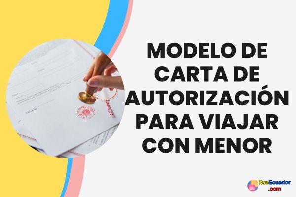 Modelo De Carta De Autorización Para Viajar Con Menor