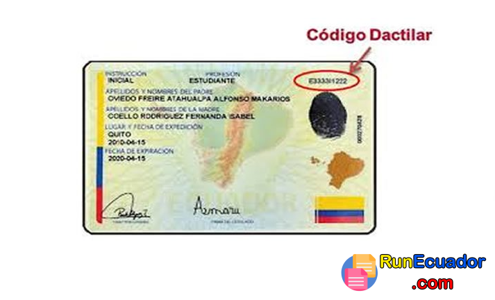 ▶ ¿Cuál es el Código Dactilar de la Cédula Ecuador?