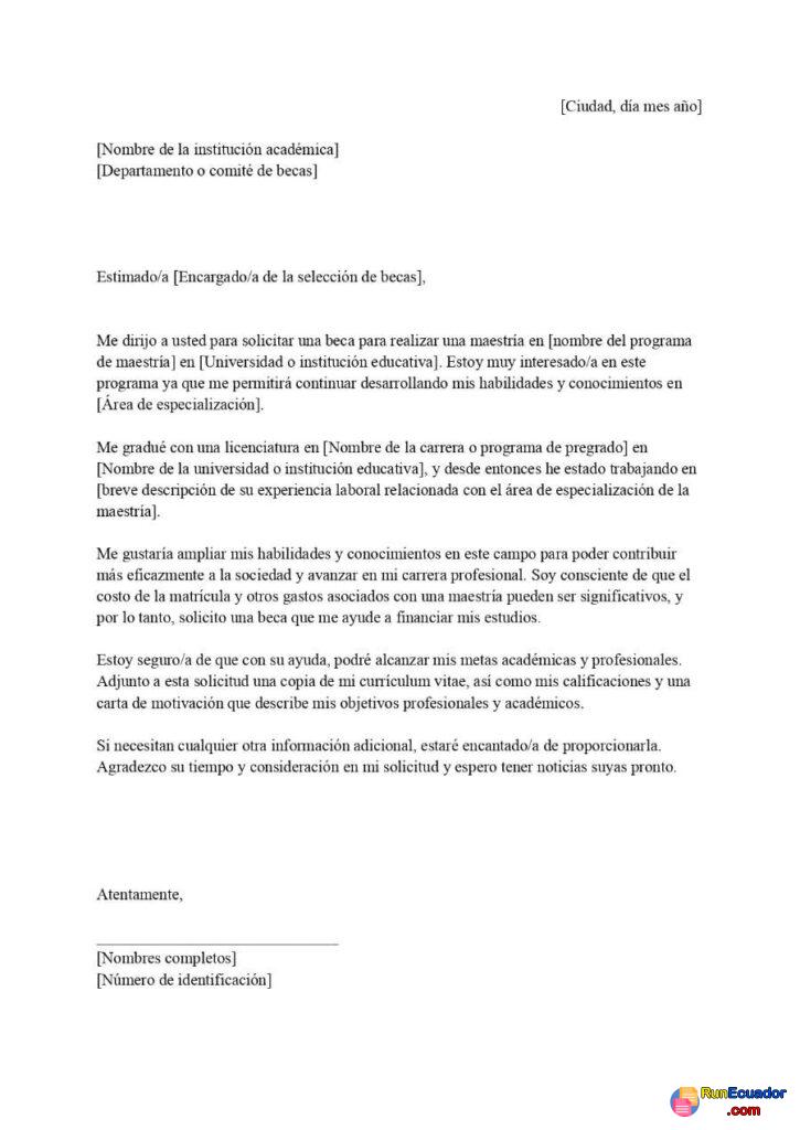 Modelo de Carta de Solicitud de Beca 3 Modelo de Carta de Solicitud de Beca