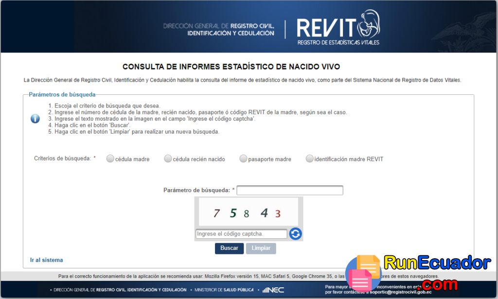 Consultar Informe de Nacido Vivo 5 revit consulta