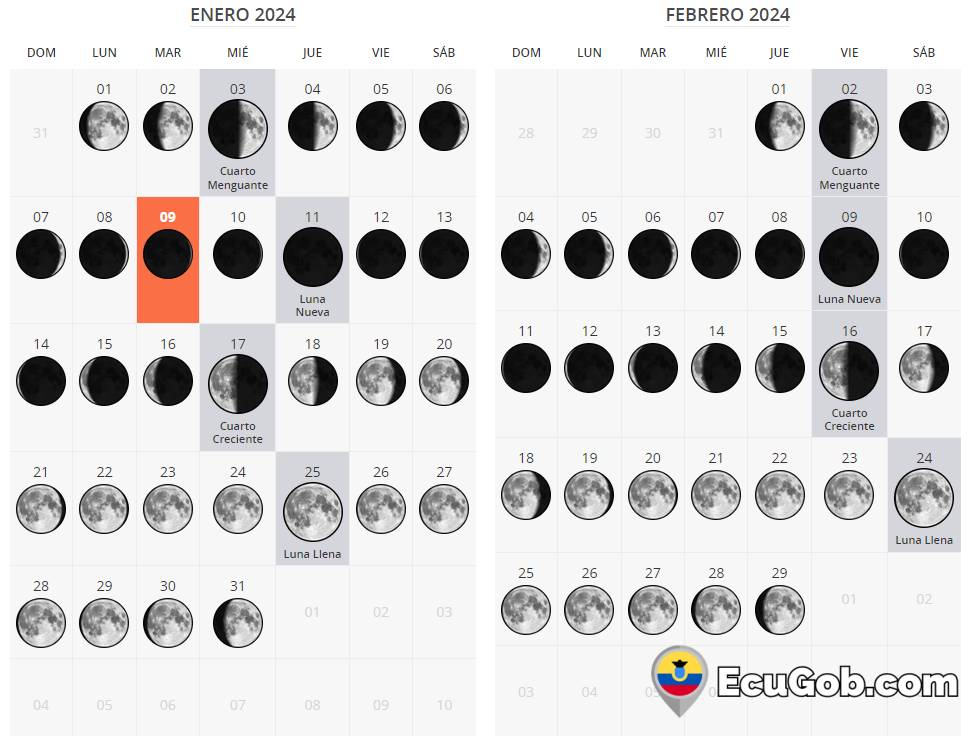 Calendario Lunar Ecuador: Descargar PDF 5 Calendario Lunar Ecuador: Descargar PDF