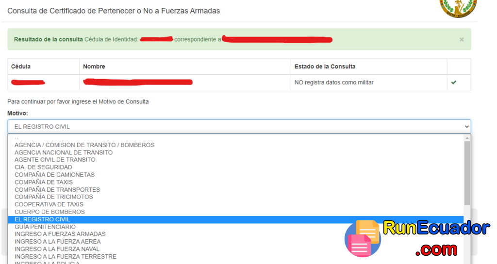 Certificado de No Pertenecer a las Fuerzas Armadas 5 Certificado de No Pertenecer a las Fuerzas Armadas
