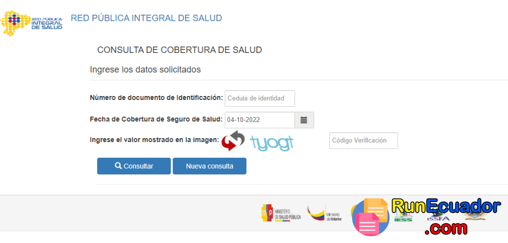 Consultar Cobertura de Salud IESS ISSFA ISSPOL 2 Cobertura de Salud