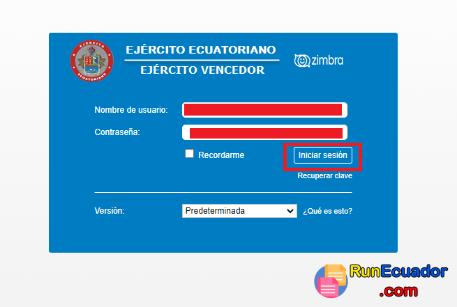 Zimbra Ejercito Ecuatoriano