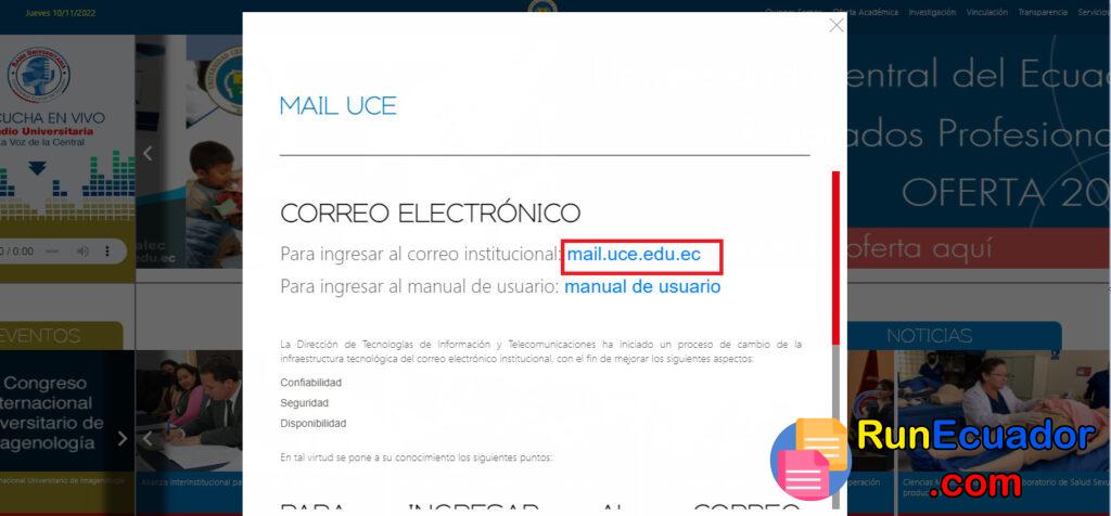Correo Institucional UCE 3 Correo Institucional UCE