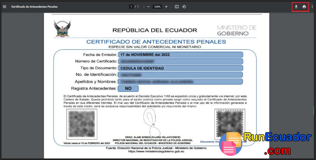 Certificado de Antecedentes Penales