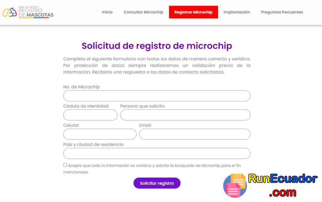 Registro Nacional de Mascotas 4 Registro Nacional de Mascotas